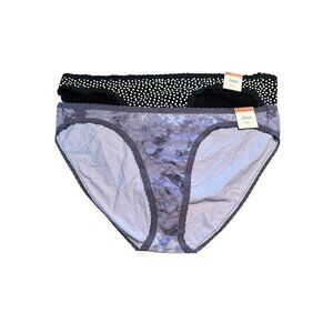 Lot of 2 Jenni Women's Sz 3XL Lace Trim Cotton Bikini‎ Panties Underwear